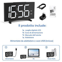 Carica l'immagine nel visualizzatore di Gallery, YISSVIC Sveglia Digitale da Comodino 6.5 Pollici Schermo LED 2 Suoni Volume...