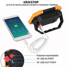 Carica l'immagine nel visualizzatore di Gallery, Portatile Lampada da Lavoro 20W, 6400mAh con Batteria Ricaricabile Nero