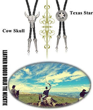Carica l'immagine nel visualizzatore di Gallery, Milacolato 2Pcs Cravatta in Pelle Cranio Teschio Texas Ranger... - Ilgrandebazar