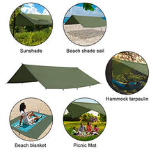 Carica l'immagine nel visualizzatore di Gallery, Odoland Tarp Tenda Parasole da Spiaggia con Ancoraggio a Sabbia e Corde...
