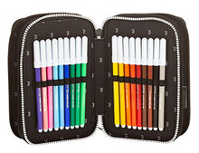 Carica l'immagine nel visualizzatore di Gallery, Astuccio 3 Zip Juventus Coaches, Bianco &amp; Nero, Con materiale scolastico: 18...