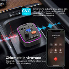 Carica l'immagine nel visualizzatore di Gallery, Trasmettitore FM Bluetooth 5.0 per Auto ieGeek, 8 Colori Controluce Pulsante...