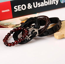 Carica l'immagine nel visualizzatore di Gallery, 4PCS Bracciale da Uomo Retrò pelle Braccialetto di perline naturali, VMINE... - Ilgrandebazar