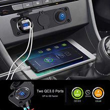 Carica l'immagine nel visualizzatore di Gallery, QC3.0 Presa USB per Auto Doppio Accendisigari Caricabatteria per...