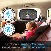 Carica l'immagine nel visualizzatore di Gallery, Tendine parasole auto bambini unicorno extra scuro - Nero con - Ilgrandebazar