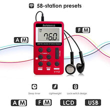 Carica l'immagine nel visualizzatore di Gallery, Retekess V112 Mini Radio Portatile AM FM Ricevitore Personale con Rosso