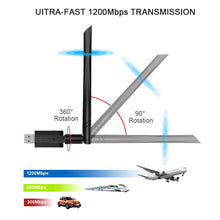 Carica l'immagine nel visualizzatore di Gallery, Adattatore Antenna WiFi USB, synmixx Dual Band Chiavetta 1200Mbps... - Ilgrandebazar