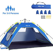 Carica l'immagine nel visualizzatore di Gallery, Glymnis Tenda da Spiaggia Pop-up Istantanea Portatile per 3-5 Persone,...
