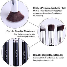Carica l'immagine nel visualizzatore di Gallery, BEAKEY set di pennelli trucco Premium synthetic Kabuki nero-argento