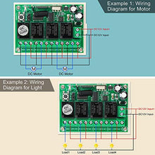 Carica l'immagine nel visualizzatore di Gallery, InduSKY DC 12V 433Mhz 4 Canali Ricevitore Relè Wireless Interruttore con...