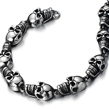 Carica l'immagine nel visualizzatore di Gallery, Unisex, Braccialetto del Cranio Teschio, Bracciale da Uomo Donna, Acciaio... - Ilgrandebazar