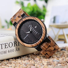 Carica l'immagine nel visualizzatore di Gallery, BOBO BIRD Orologio analogico da uomo in legno, al quarzo, con Black Dial - Ilgrandebazar