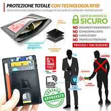 Carica l'immagine nel visualizzatore di Gallery, Portafoglio Uomo Piccolo Sottile - Mini Porta Carte Credito Pelle con...