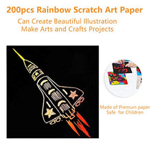 Carica l'immagine nel visualizzatore di Gallery, 200 Fogli di Disegni Scratch Art Set Creativo Arcobaleno Colorato da... - Ilgrandebazar