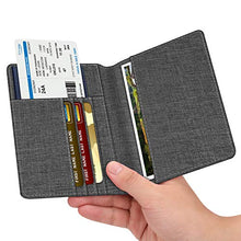 Carica l'immagine nel visualizzatore di Gallery, Fintie Porta Passaporto -Fabric carta di credito ID Documenti Grey
