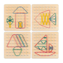 Carica l'immagine nel visualizzatore di Gallery, Coogam Geoboard di Legno con Carte Pattern attività e Bande Gomma -... - Ilgrandebazar