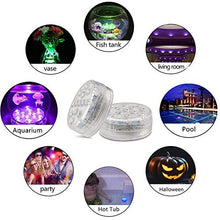 Carica l'immagine nel visualizzatore di Gallery, Set di 4 Pezzi Luce a LED RGB Sommergibile Luci Multicolori impermeabili 4 X 10pcs LED SMD con telecomando per Vasi, Giardino, Acquario, Stagno, Piscina, Cristallo, Feste, Natale, Halloween … [Classe di efficienza energetica A]