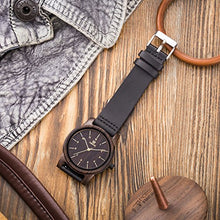 Carica l'immagine nel visualizzatore di Gallery, Orologio Legno Uomo e Donna- analogico al quarzo con cinturino Black - Ilgrandebazar