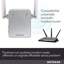 Carica l'immagine nel visualizzatore di Gallery, Netgear EX2700 Ripetitore WiFi N Wireless, Copertura per 1-2 300Mbps, Argento