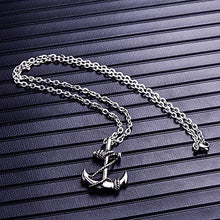 Carica l'immagine nel visualizzatore di Gallery, CAILI 2 pack Collana da Uomo, Pendente con Ancora in Acciaio Inossidabile,... - Ilgrandebazar