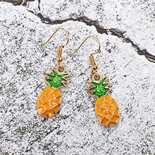 Carica l'immagine nel visualizzatore di Gallery, Placcato oro 18 K Sweet Fruit Green Leaf giallo ananas fascino donne ragazze...