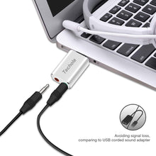 Carica l'immagine nel visualizzatore di Gallery, Scheda Audio USB Esterna, Techole Alluminio Adattatore da a Argento - Ilgrandebazar