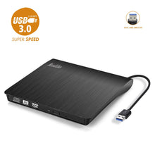 Carica l'immagine nel visualizzatore di Gallery, Rioddas Unità CD/DVD Esterna, USB 3.0 Portatile +/- RW Slim Nero - Ilgrandebazar