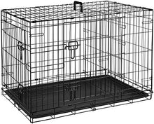 Carica l'immagine nel visualizzatore di Gallery, AmazonBasics - Gabbia in metallo pieghevole per cani, Portiera Doppia, 91 cm - Ilgrandebazar