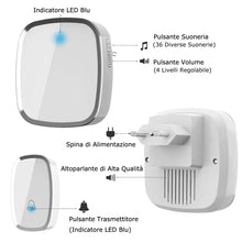 Carica l'immagine nel visualizzatore di Gallery, YYQ Campanello Senza Fili da Esterno Impermeabile IP44, Wireless Bianco - Ilgrandebazar