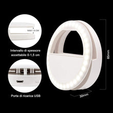Carica l'immagine nel visualizzatore di Gallery, Diyife Selfie Ring Light, [Ultima Versione] Ricaricabile Luce Dell'Anello... - Ilgrandebazar