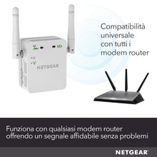 Carica l'immagine nel visualizzatore di Gallery, Netgear WN3000RP Ripetitore WiFi N300, Extender single 300 Mbps, Bianco