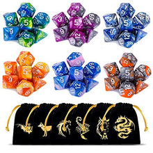 Carica l'immagine nel visualizzatore di Gallery, CiaraQ 42 Pièces Polyédrique Dés Jeux De Role Donjons et Dragons D&amp;D Dice,...
