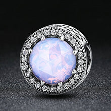 Carica l'immagine nel visualizzatore di Gallery, NINGAN Ciondolo radioso con Motivo a Cuori, in Argento Opalescent Pink - Ilgrandebazar