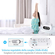 Carica l'immagine nel visualizzatore di Gallery, Reacher LED Sveglia Digitale da Comodino con Funzione Snooze, Dimmer di... - Ilgrandebazar