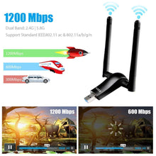 Carica l'immagine nel visualizzatore di Gallery, Adattatore Antenna WiFi 1200Mbps USB 3.0 Chiavetta con 5dBi WIFI01 - Ilgrandebazar