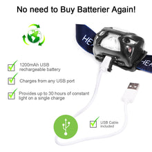 Carica l'immagine nel visualizzatore di Gallery, eecoo Lampada Frontale LED USB Ricaricabile 1200 mAh, Testa IPX4 8... - Ilgrandebazar
