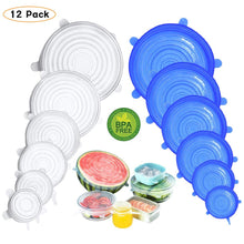 Carica l'immagine nel visualizzatore di Gallery, FAPPEN Coperchio Silicone, Coperchi in Silicone Estensibile Trasparente+blu - Ilgrandebazar