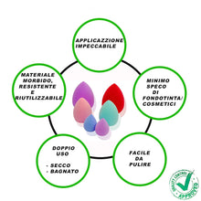 Carica l'immagine nel visualizzatore di Gallery, Spugnette Make Up 6 Pezzi Beauty Blender Fondotinta Trucchi Spugnetta Per... - Ilgrandebazar