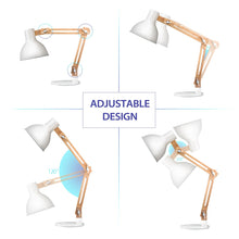 Carica l'immagine nel visualizzatore di Gallery, Tomons lampada da lettura design legno classico, 47cm, Bianco - Ilgrandebazar
