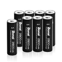 Carica l'immagine nel visualizzatore di Gallery, Batterie Ricaricabili AA ad Alta Capacità 2800mAh, 8 AA, Bonai 8 pack - Ilgrandebazar