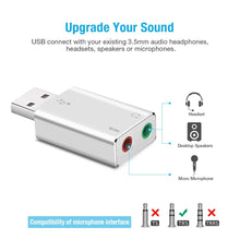 Carica l'immagine nel visualizzatore di Gallery, Scheda Audio USB Esterna, Techole Alluminio Adattatore da a Argento - Ilgrandebazar