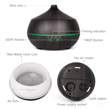 Carica l'immagine nel visualizzatore di Gallery, Tenswall 400ml Umidificatore con 7 Colori Cambiato di Luce LED,Diffusore... - Ilgrandebazar