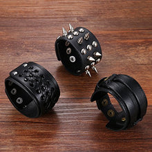 Carica l'immagine nel visualizzatore di Gallery, Cupimatch Braccialetto Bracciale [3 Pezzi] Uomo Pelle Rivetto Tribale Grande... - Ilgrandebazar
