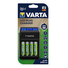 Carica l'immagine nel visualizzatore di Gallery, Varta Caricatore A Spina Lcd Aa/Aaa/9V E 2 / 4 - AA / AAA, Nero/Antracite - Ilgrandebazar