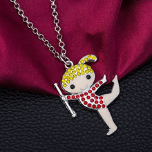 Carica l'immagine nel visualizzatore di Gallery, Collana con ciondolo a forma di ballerina ginnastica ritmica, yellow+red - Ilgrandebazar
