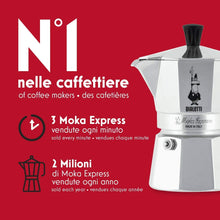Carica l'immagine nel visualizzatore di Gallery, Bialetti Moka Express Caffettiera in Alluminio, Argento, 6 Tazze