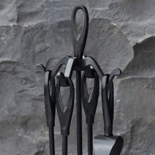 Carica l'immagine nel visualizzatore di Gallery, Set di Strumenti per Caminetti 5 Pezzi, Porta Attrezzi, Paletta, Black - Ilgrandebazar