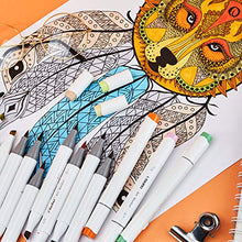Carica l'immagine nel visualizzatore di Gallery, Ohuhu - Set di 48 pennarelli colorati con punta doppia, pennello e 48 Colorés