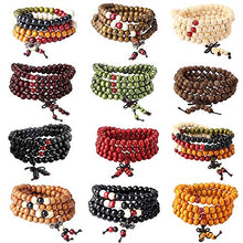 Carica l'immagine nel visualizzatore di Gallery, YADOCA 8MM 12 Pezzi Gioielli Braccialetto di Legno per Uomo Donne Bracciali... - Ilgrandebazar
