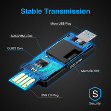 Carica l'immagine nel visualizzatore di Gallery, Vanja Lettore di Schede Memoria SD/Micro SD, Adattatore Black-Card Reader - Ilgrandebazar